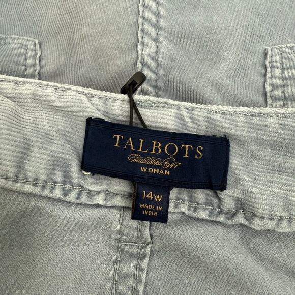 Talbots Pants Women 14W NEW Blue Corduroy Signature Ankle Hippie Boho 90s - Picture 8 of 15